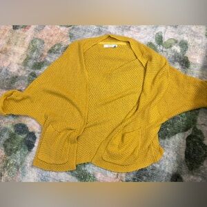 Anthropologie Sparrow Mustard Open-Front Batwing Cardigan L